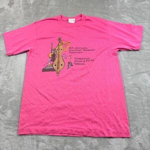 Vintage Summer Solstice Dulcimer Shirt Men Large Traditional Music Single Stitch